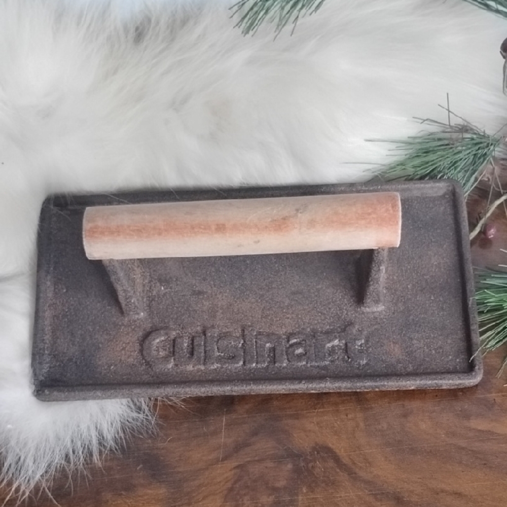 Cuisinart Brown Cast Iron Grill Press with Tan Handle